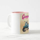 Tasse 2 Couleurs Gênes Italie scooter (Devant gauche)