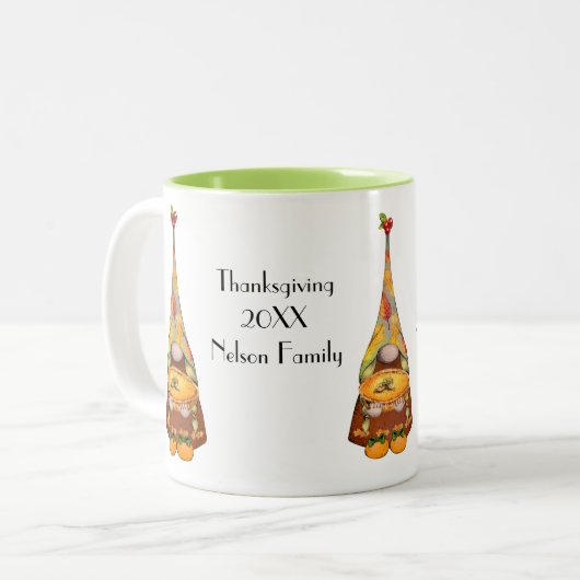 Tasse 2 Couleurs Génome d'aquarelle de Thanksgiving (Devant gauche)