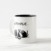 Tasse 2 Couleurs Gens Sales Drôles Chats Noirs (Devant gauche)