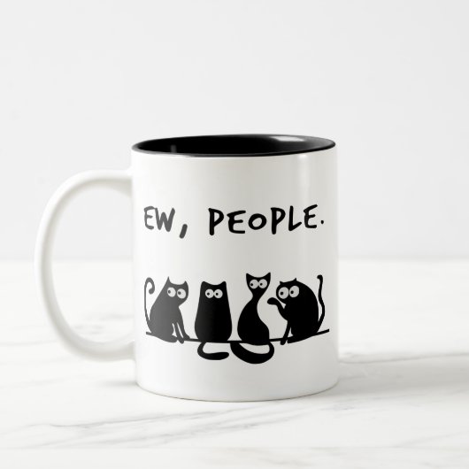 Tasse 2 Couleurs Gens Sales Drôles Chats Noirs (Gauche)