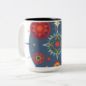 Tasse 2 Couleurs Géométrie céleste Abstraite (Devant gauche)