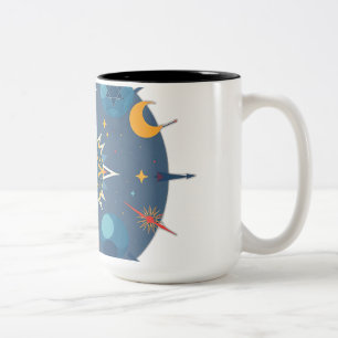 Tasse 2 Couleurs Géométrie céleste Abstraite