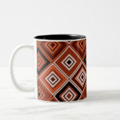 Tasse 2 Couleurs Géométrie patchwork ethnique marron orange (Gauche)