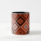 Tasse 2 Couleurs Géométrie patchwork ethnique marron orange (Centre)