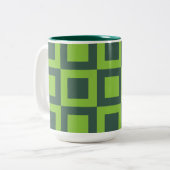 Tasse 2 Couleurs Géométrique Carré verte (Devant gauche)