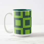 Tasse 2 Couleurs Géométrique Carré verte (Gauche)