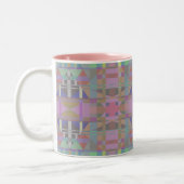 Tasse 2 Couleurs Géométrique vert violet rose (Gauche)