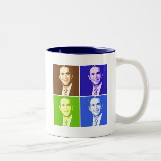 Tasse 2 Couleurs George W Bush Pop Art (Droit)