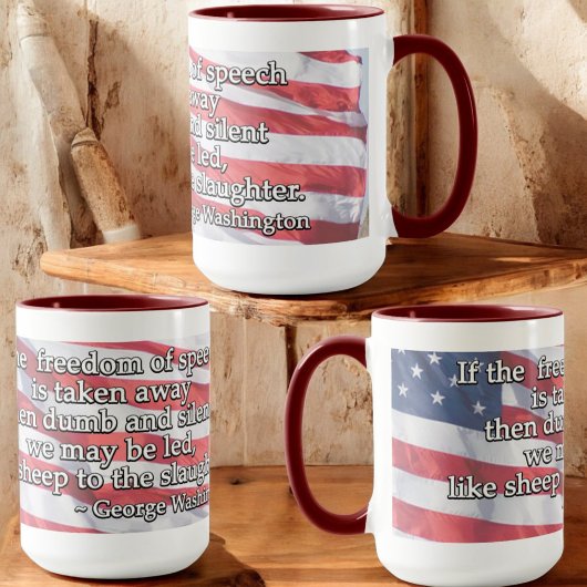 Tasse 2 Couleurs George Washington Citation sur la liberté d'expres