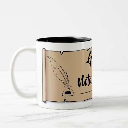 Tasse 2 Couleurs Géorgie Notaire Public Scroll Feather Quather (Gauche)