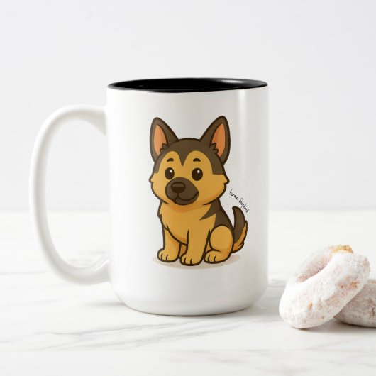 Tasse 2 Couleurs German Shepherd (Avec donut)