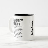 Tasse 2 Couleurs Gestionnaire d'urgence (Devant gauche)