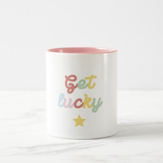 Tasse 2 Couleurs Get lucky avec étoile (Centre)