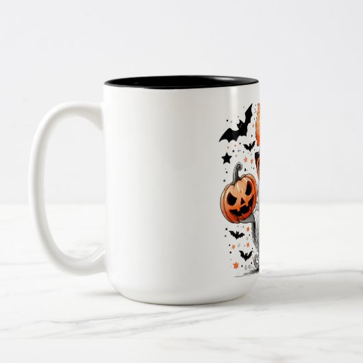 Tasse 2 Couleurs Ghost d'Halloween drôle (Gauche)