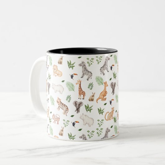Tasse 2 Couleurs gibier Animal With Jungle Tree (Devant gauche)
