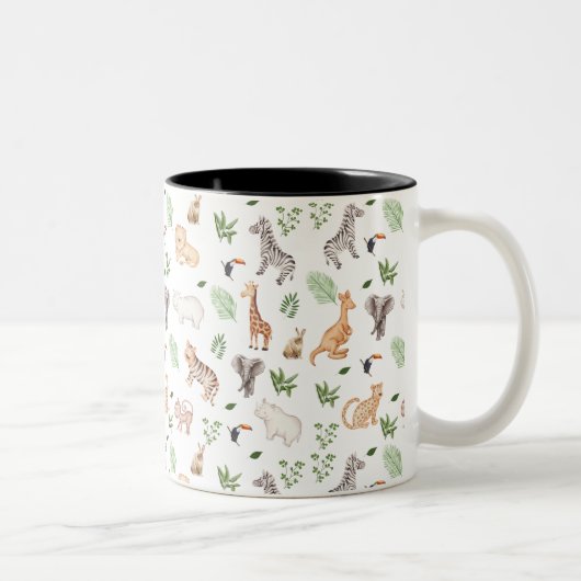 Tasse 2 Couleurs gibier Animal With Jungle Tree (Droit)