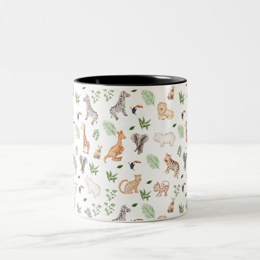 Tasse 2 Couleurs gibier Animal With Jungle Tree (Centre)