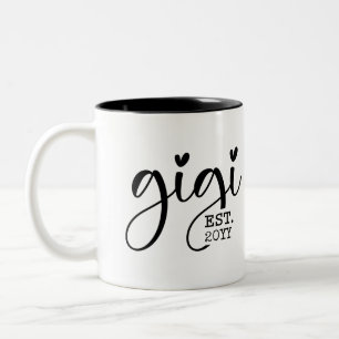 Tasse 2 Couleurs Gigi Établi   Grand-mère Cadeau