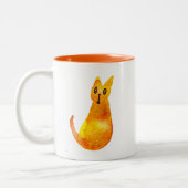 Tasse 2 Couleurs Ginger cat mignon aquarelle illustration art (Gauche)