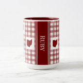 Tasse 2 Couleurs Gingham Rouge de l'Ohio (Centre)