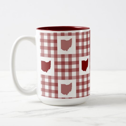 Tasse 2 Couleurs Gingham Rouge de l'Ohio (Gauche)