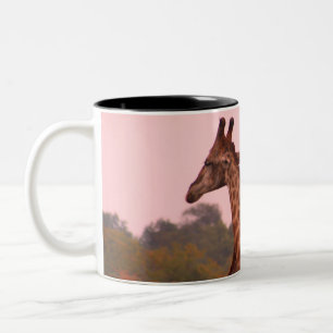 Tasse 2 Couleurs Girafe au ciel rose