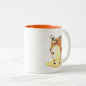 Tasse 2 Couleurs Giraffe d'aquarelle Whimsical Collectif (Devant droit)