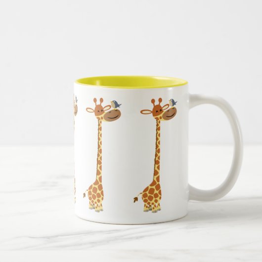 Tasse 2 Couleurs Giraffe De Cartoon Cute Et Ami (Droit)