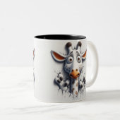 Tasse 2 Couleurs Giraffe effrayée 3D Animaux amusants (Devant droit)