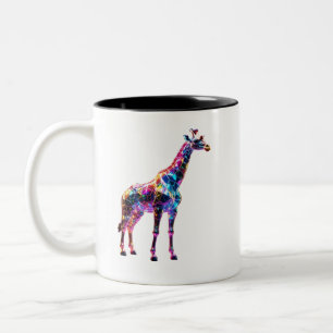 Tasse 2 Couleurs Giraffe en verre coloré Art