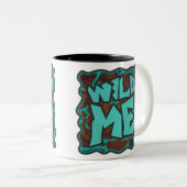 Tasse 2 Couleurs Giraffe Impression Brown et Turquoise (Devant droit)