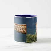 Tasse 2 Couleurs Giraffe mangeant un peu de feuille (Centre)