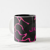 Tasse 2 Couleurs Giraffe rose chaude et noire (Devant gauche)