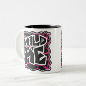 Tasse 2 Couleurs Giraffe rose chaude et noire (Devant gauche)