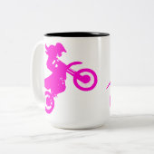 Tasse 2 Couleurs Girl Dirt Bike (Devant gauche)