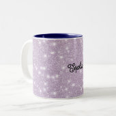 Tasse 2 Couleurs Girly Lavender Glitter Sparkle Birthday (Devant gauche)