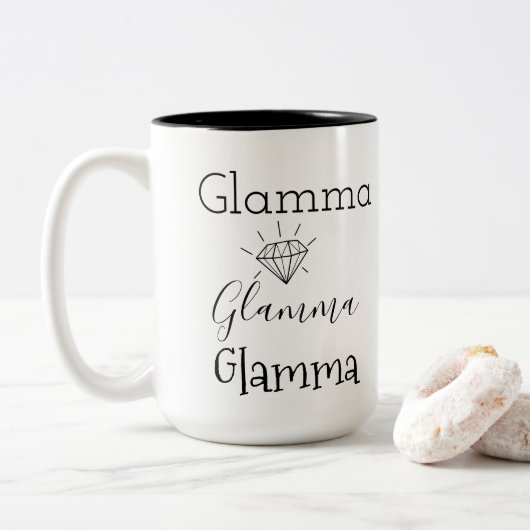 Tasse 2 Couleurs Glamma Diamond Moderne tendance (Avec donut)