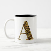 Tasse 2 Couleurs Glamour Monogramme A Léopard Doré (Gauche)