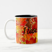 Tasse 2 Couleurs Glitterie Feuilles automne/automne (Gauche)