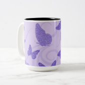 Tasse 2 Couleurs Glittery Lilac Butterflies (Devant gauche)