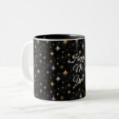 Tasse 2 Couleurs Glitzy Gold Silver Black Sparkle New Year (Devant gauche)