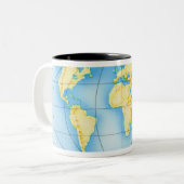Tasse 2 Couleurs Globe du monde (Devant gauche)