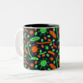 Tasse 2 Couleurs Glowing Bacteria Microorganism toxic orange green (Devant gauche)