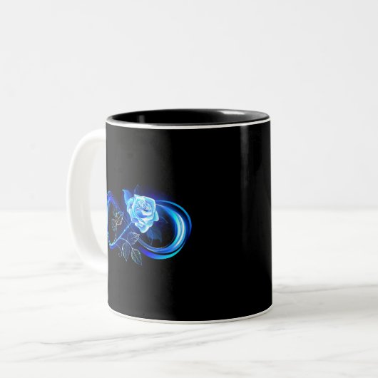 Tasse 2 Couleurs Glowing infinity with blue rose (Devant gauche)