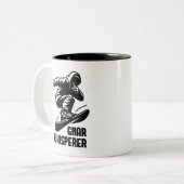 Tasse 2 Couleurs Gnar Whisperer Snowboard (Devant gauche)