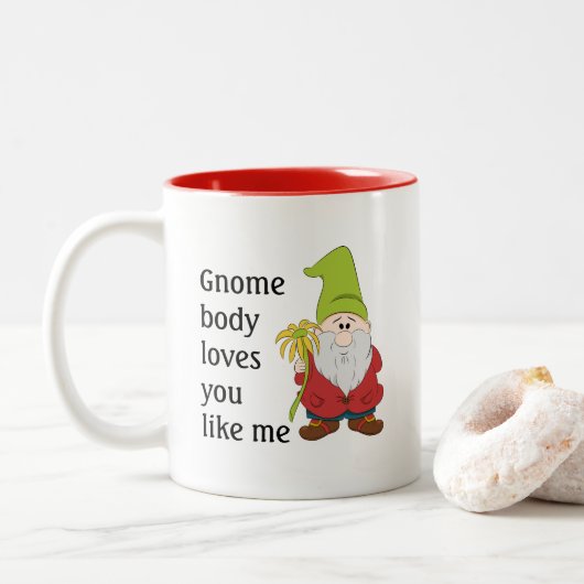 Tasse 2 Couleurs Gnome Body T'aime Comme Moi (Avec donut)