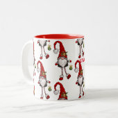 Tasse 2 Couleurs Gnome de Noël personnalisé (Devant gauche)