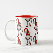 Tasse 2 Couleurs Gnome de Noël personnalisé (Gauche)