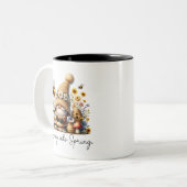 Tasse 2 Couleurs Gnome et printemps des abeilles (Devant gauche)