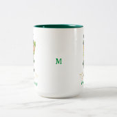 Tasse 2 Couleurs Gnome Vert Chanceux Forever & Monogramme (Centre)